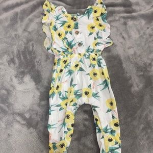 Adorable floral jumpsuit with headband